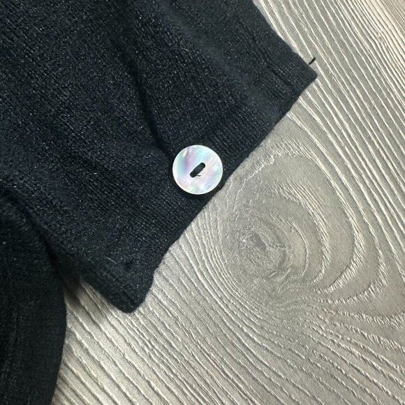 Jessica Holbrook Silk Blend Knit Shirt Black Medium Classic Minimal - Picture 2 of 7